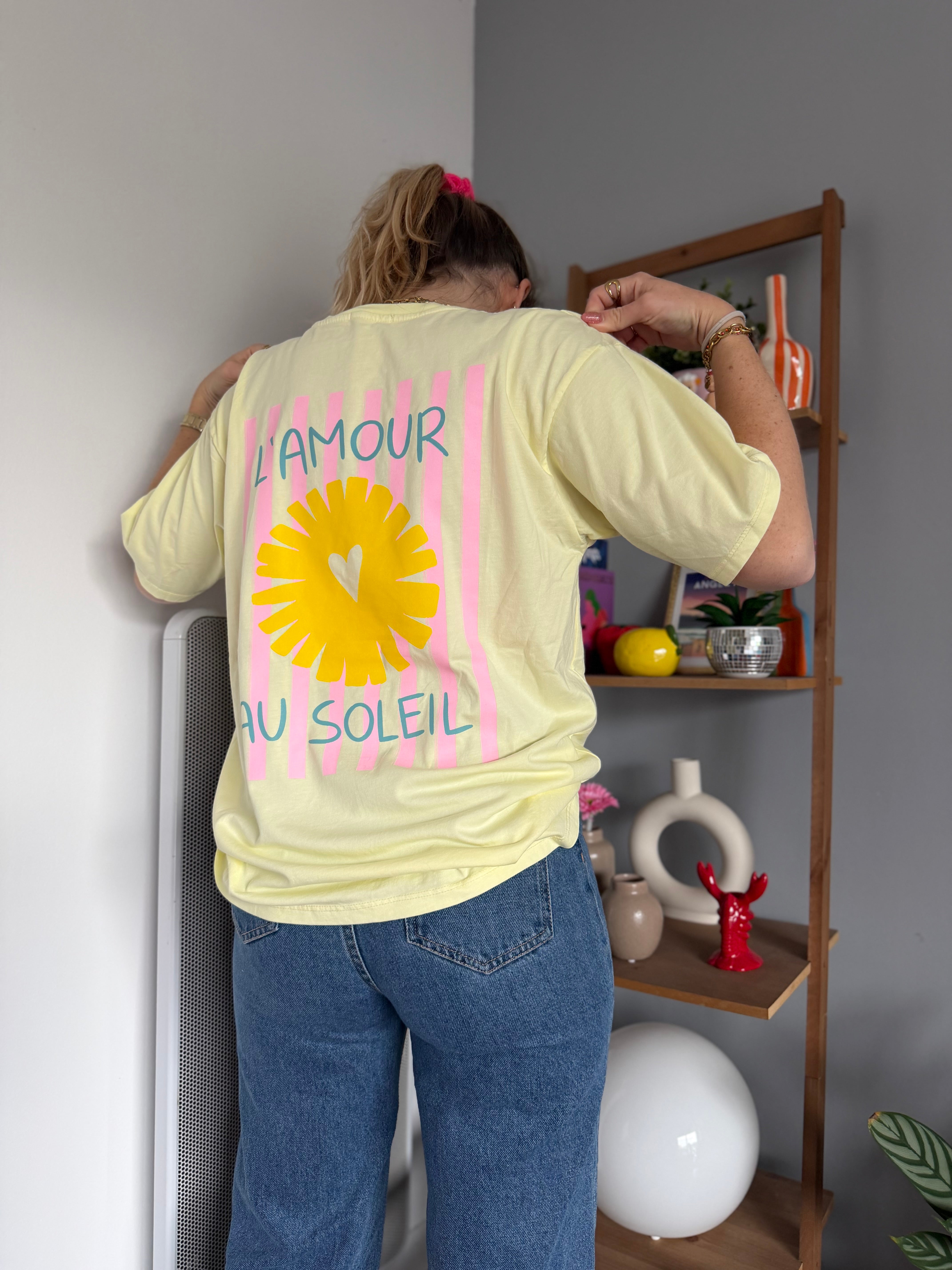 T-shirt AMOUR AU SOLEIL Jaune