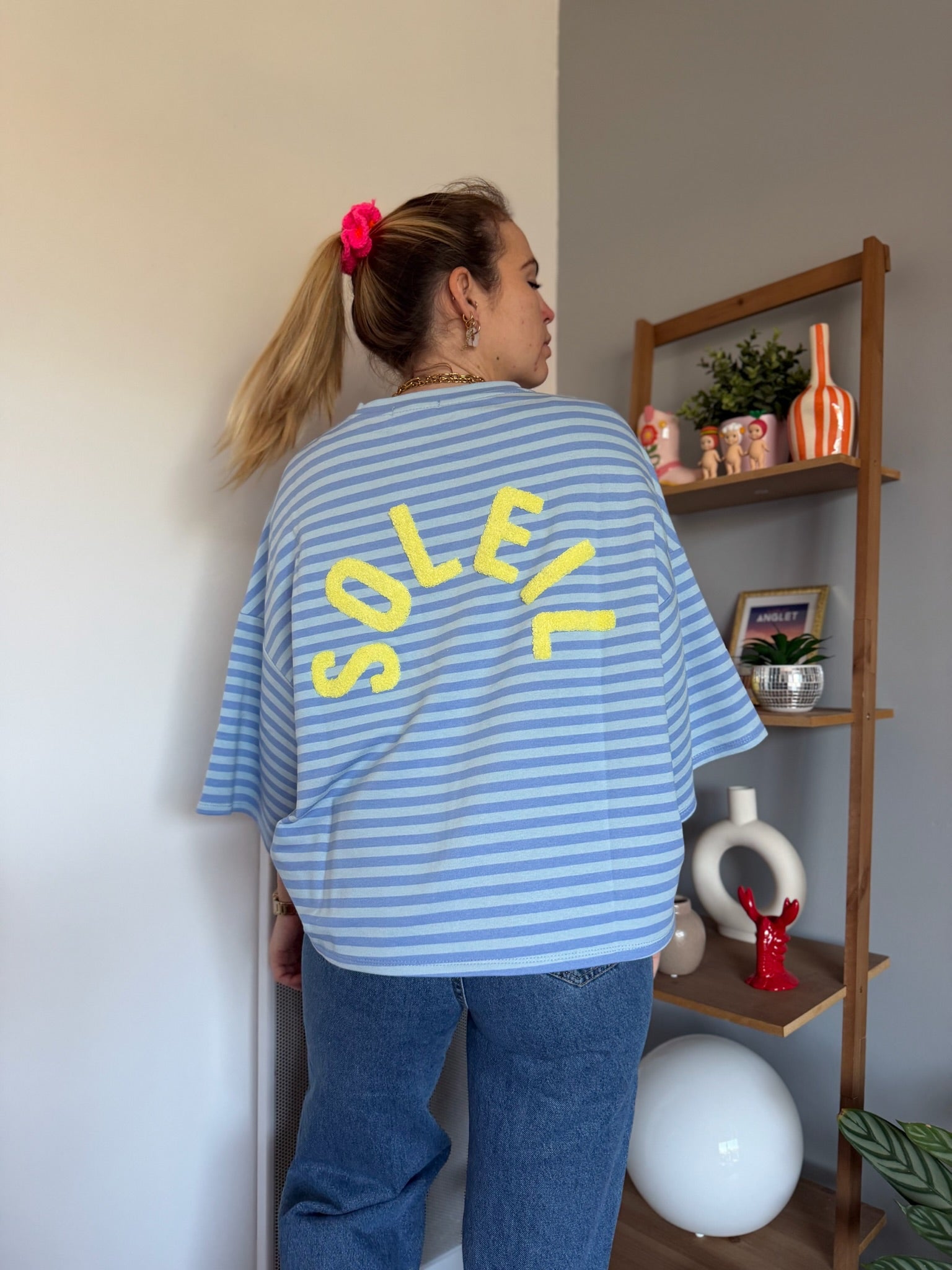 T-shirt marinière SOLEIL Bleu + Bleu
