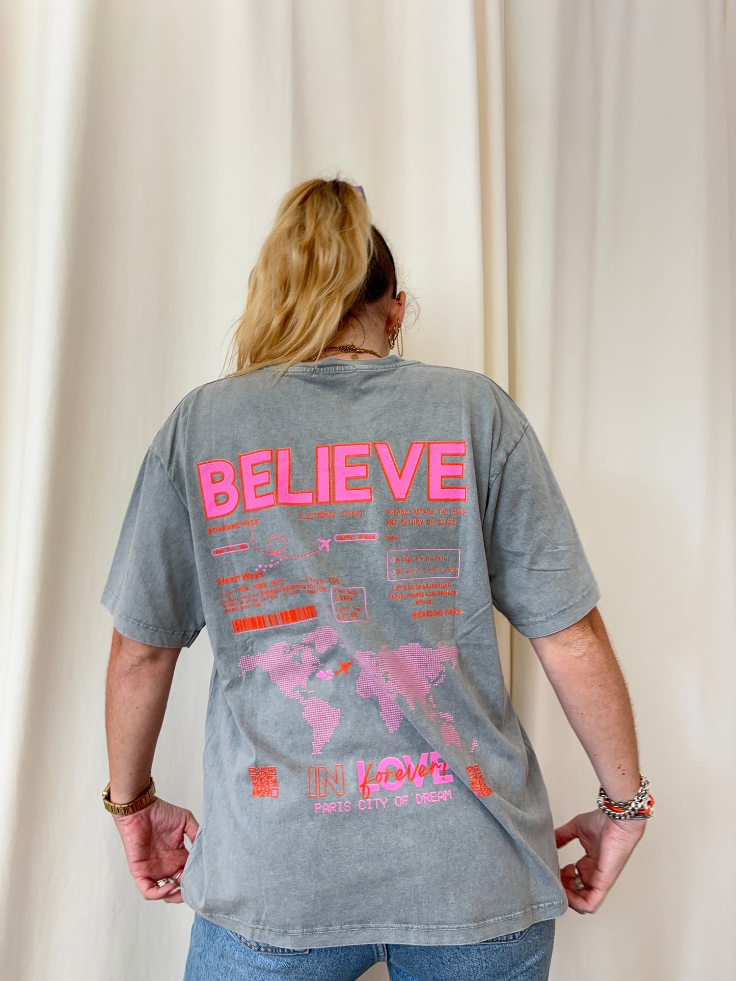 T-shirt BELIEVE IN LOVE Gris