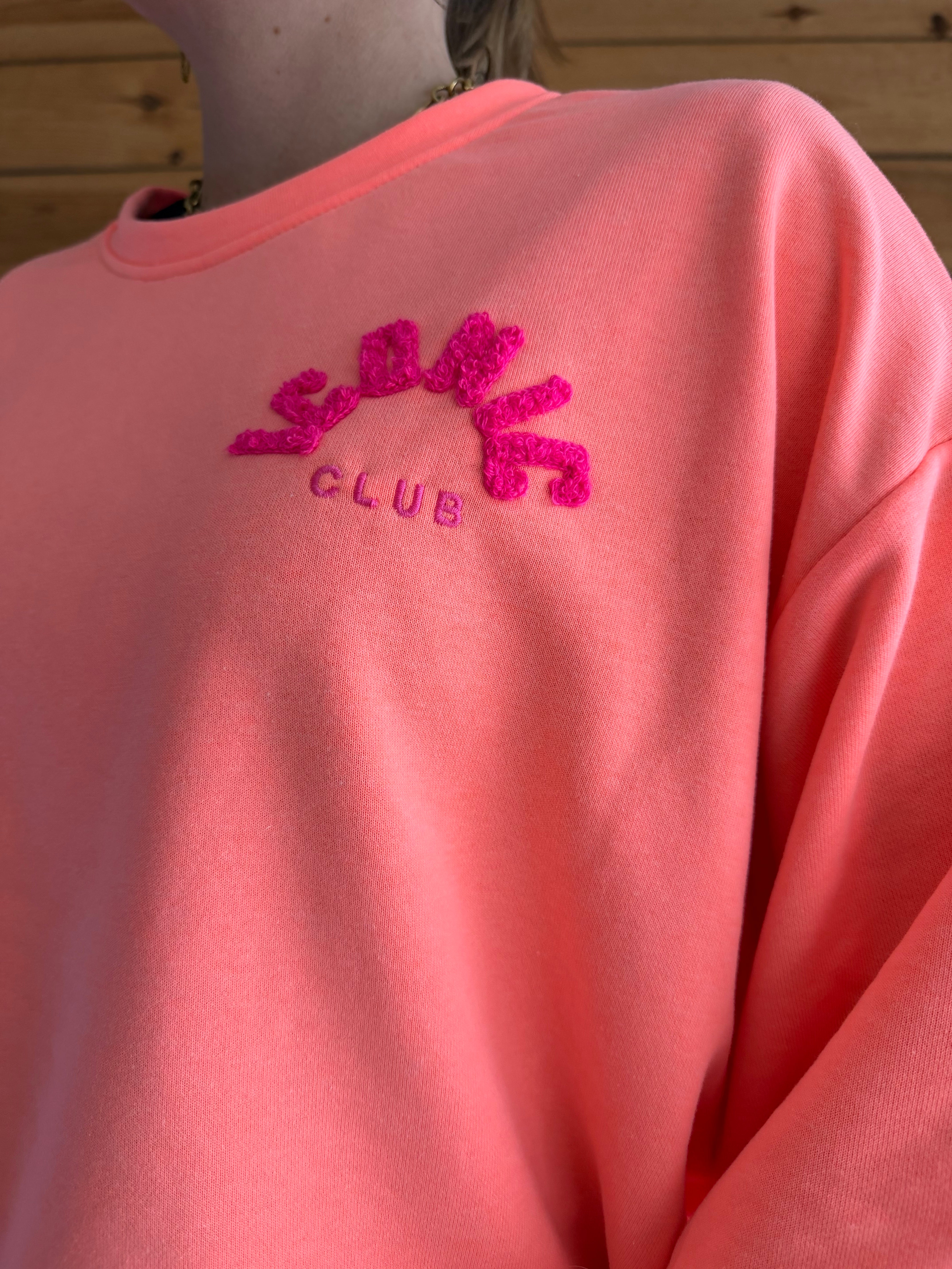 Sweat ICONIC Corail fluo + multicolore