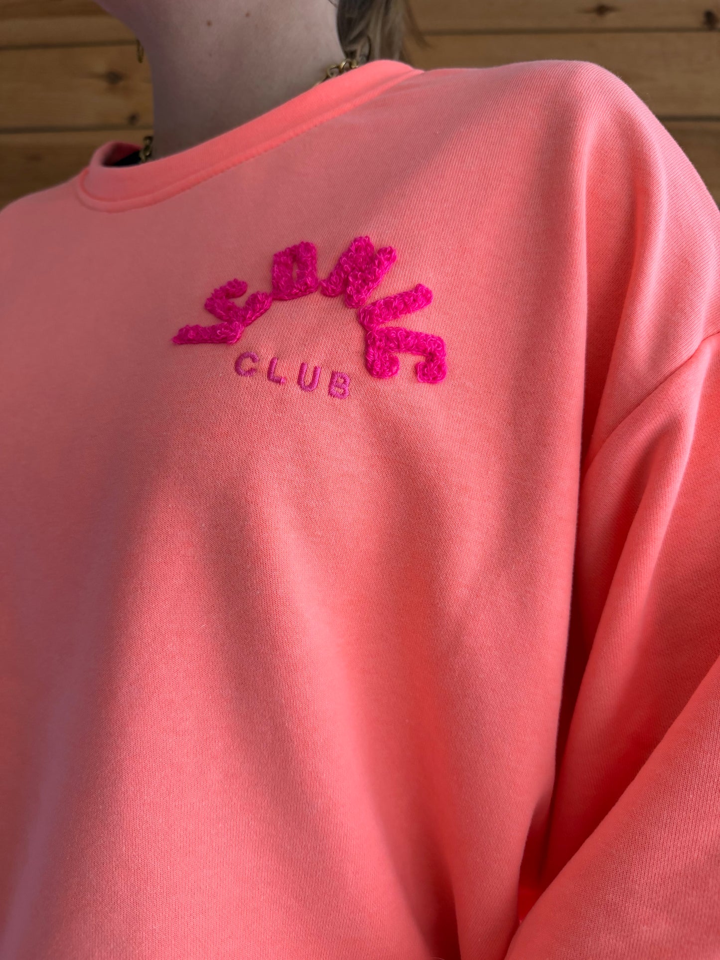 Sweat ICONIC Corail fluo + multicolore