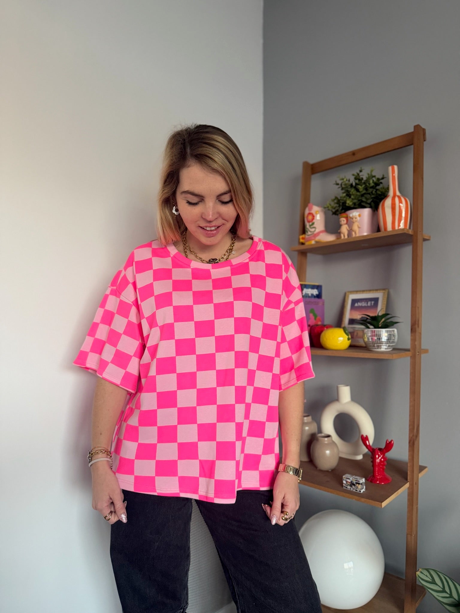 T-shirt à carreaux CAROLINE Rose + Rose