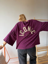 T-shirt marinière ICONIC Violet + Chocolat