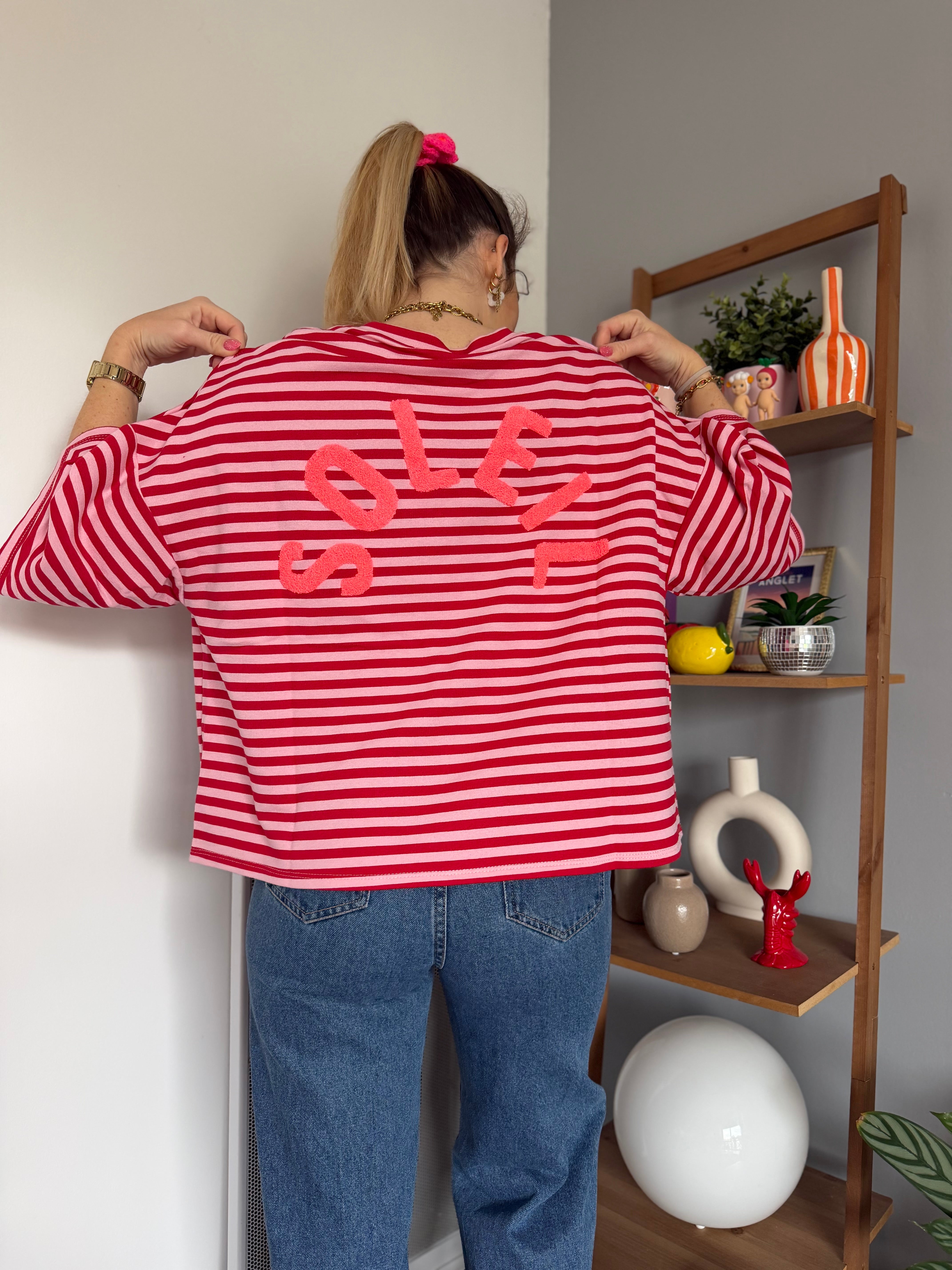 T-shirt marinière SOLEIL Rose + Rouge