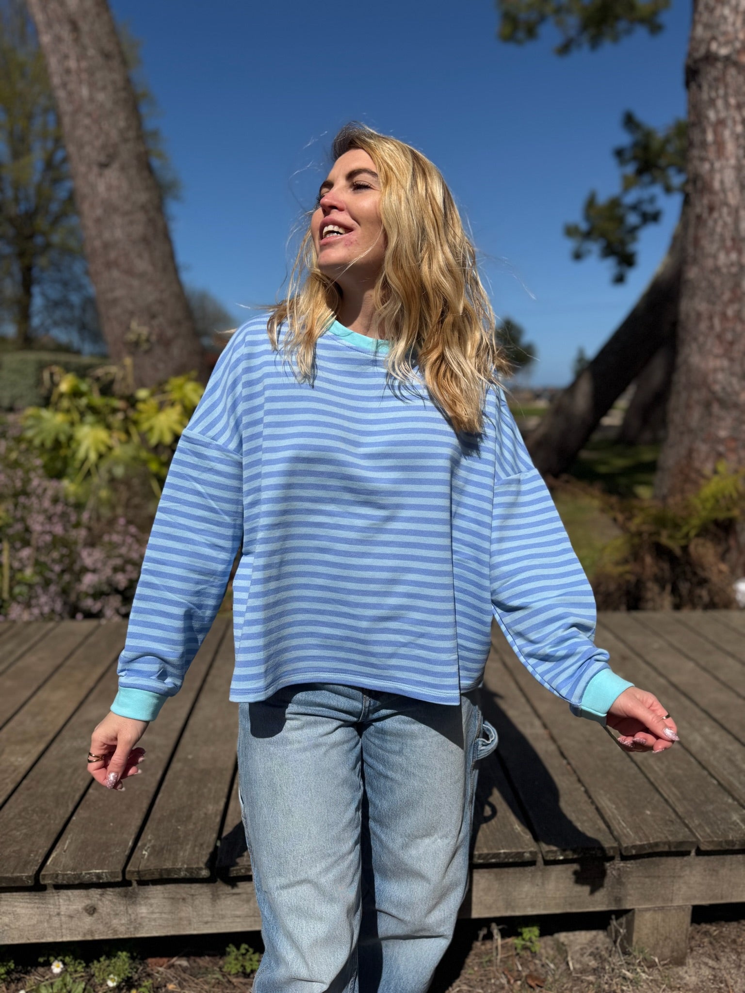 T-shirt marinière SARAH Bleu + Bleu