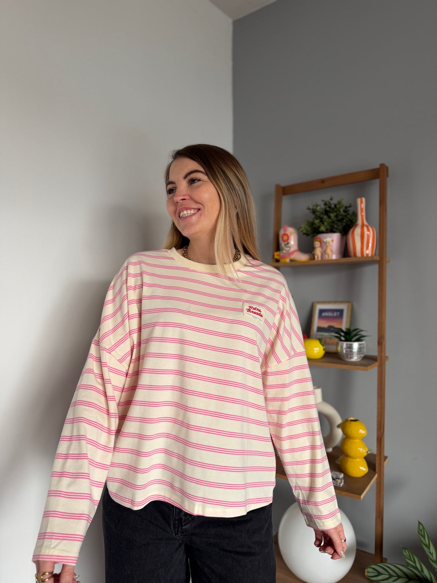 T-shirt manches longues RETRO Rose