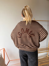 T-shirt marinière ICONIC Camel + Chocolat manches longues manches longues
