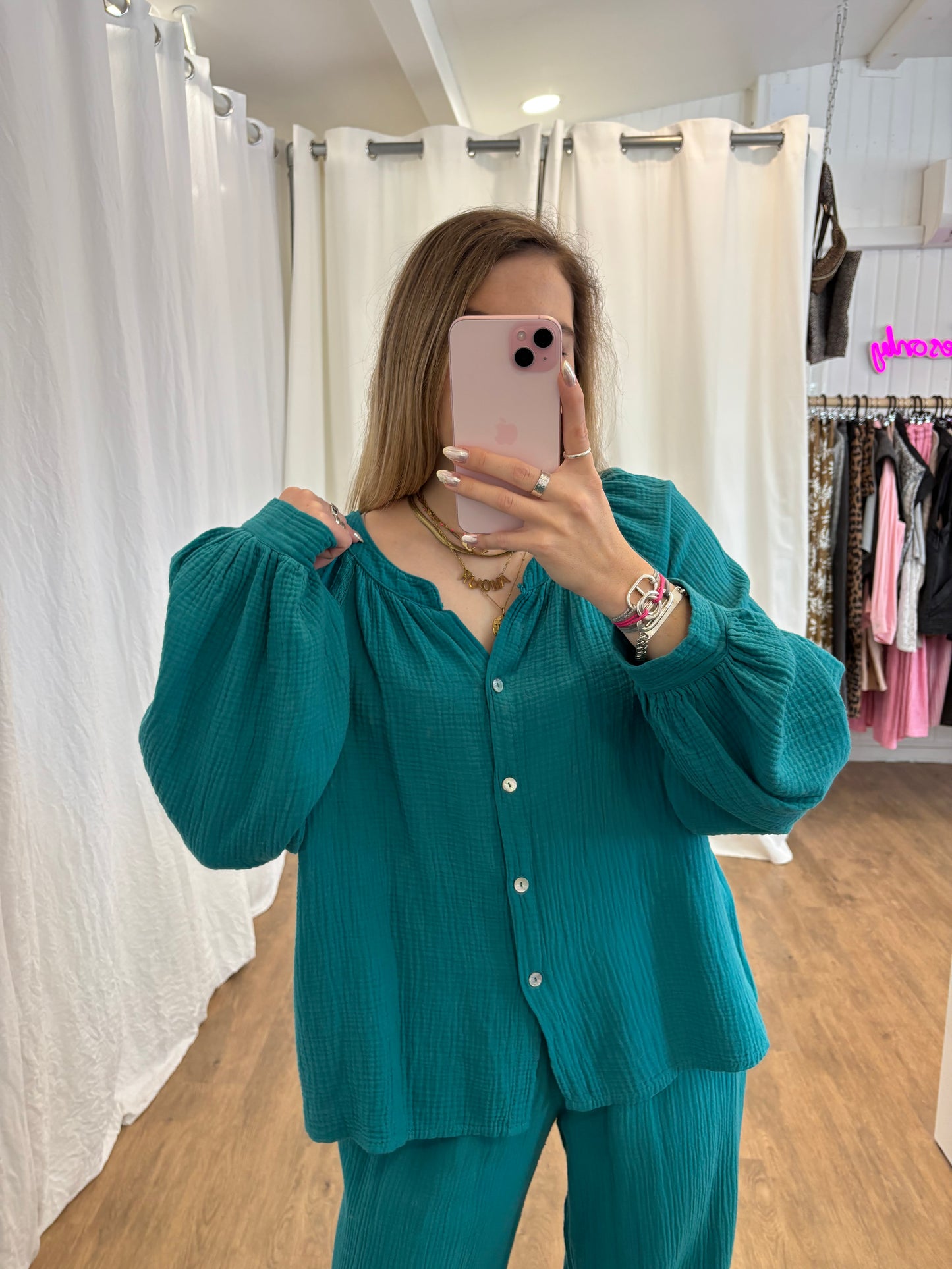Blouse LYA Bleu canard