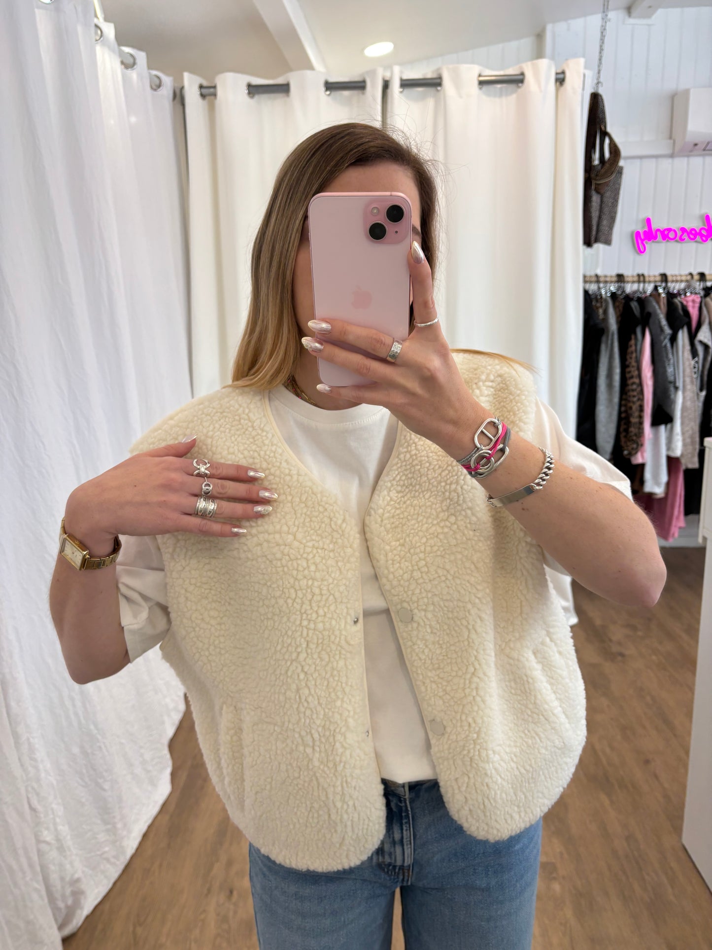 Veste sans manches ABY Écru