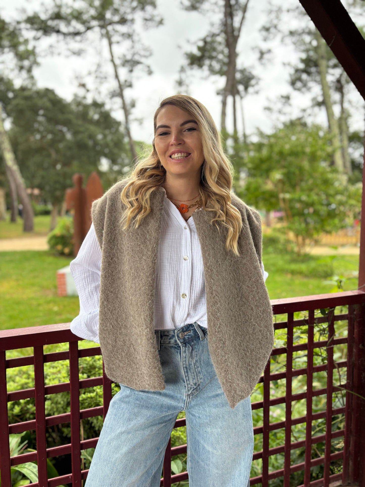 Veste sans manches LILI Taupe