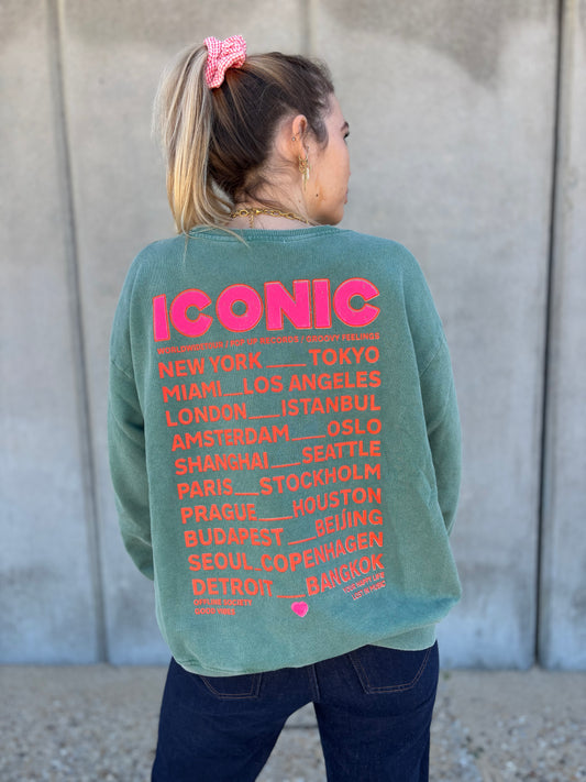 Sweat ICONIC Vert bouteille
