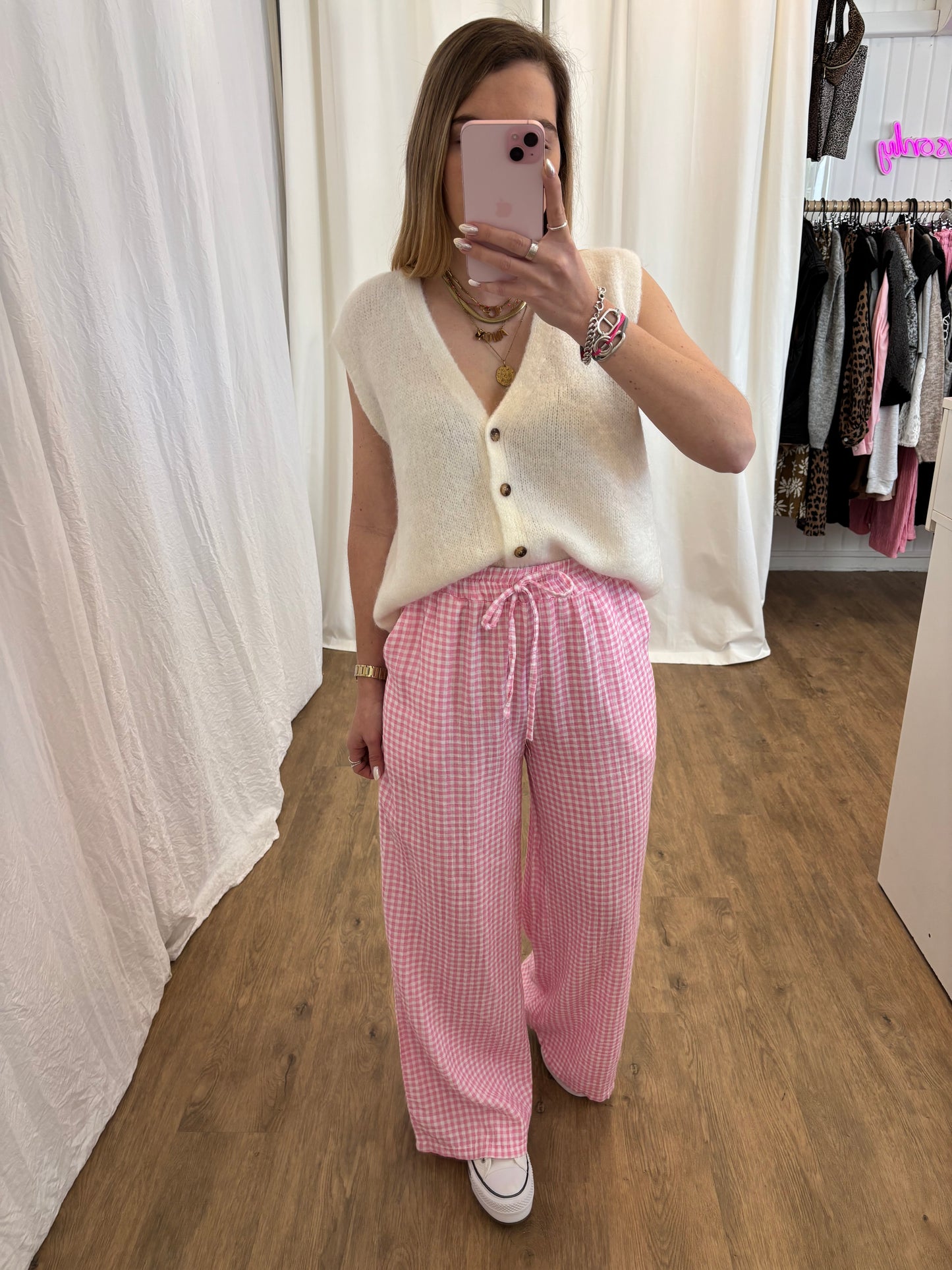 Pantalon NOA Vichy Rose