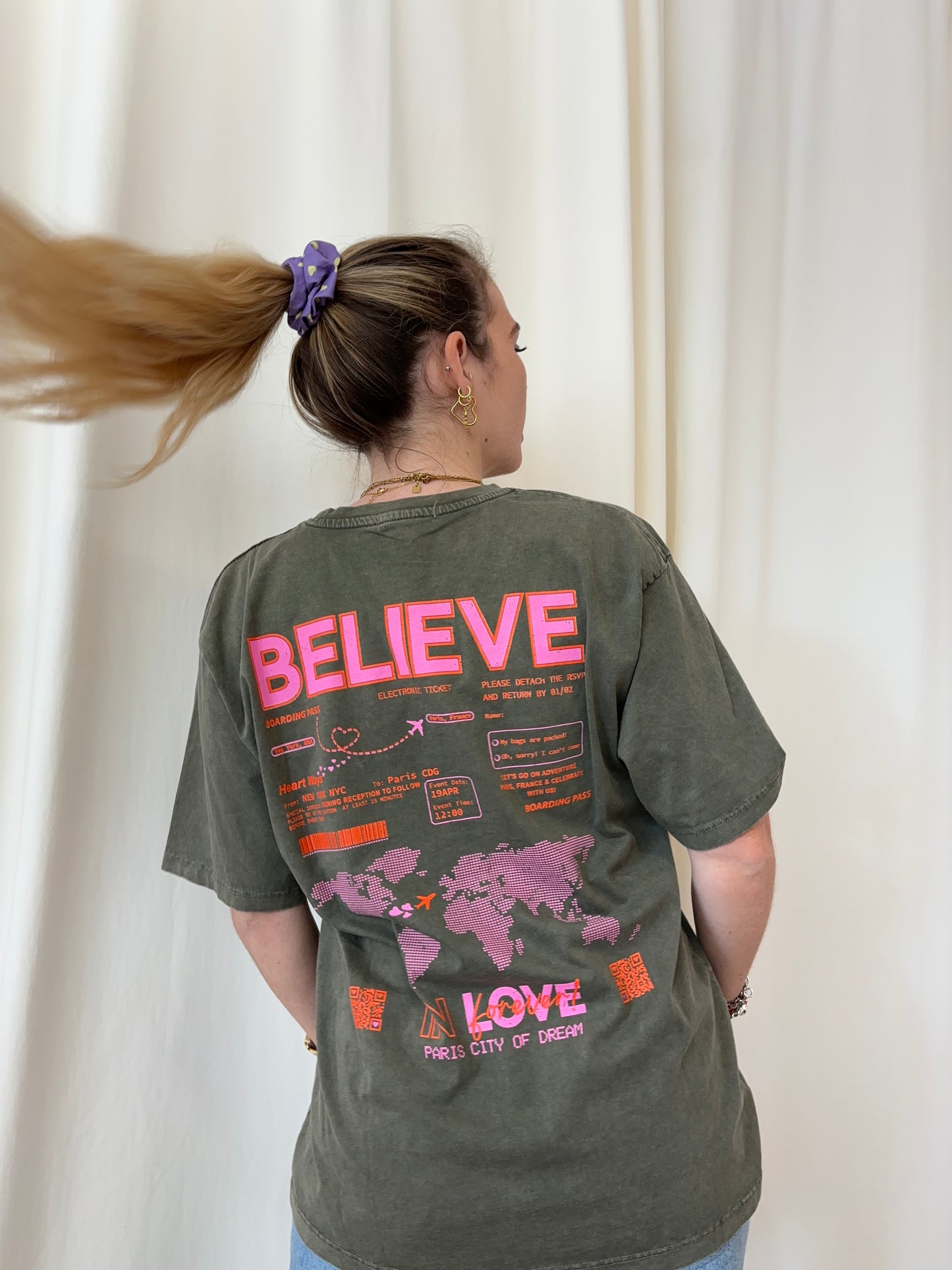 T-shirt BELIEVE IN LOVE Kaki