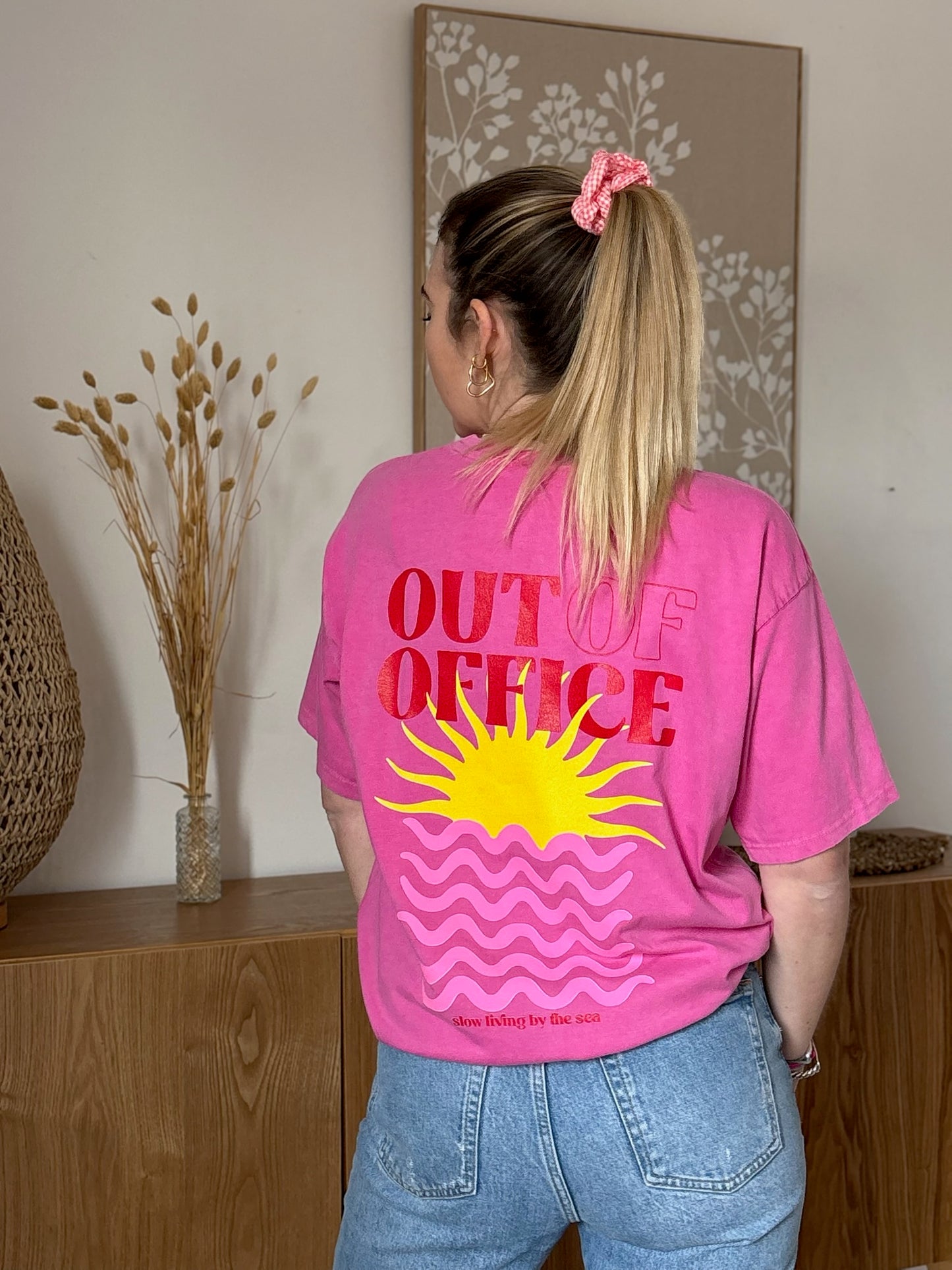 T-shirt OUT OF OFFICE Rose
