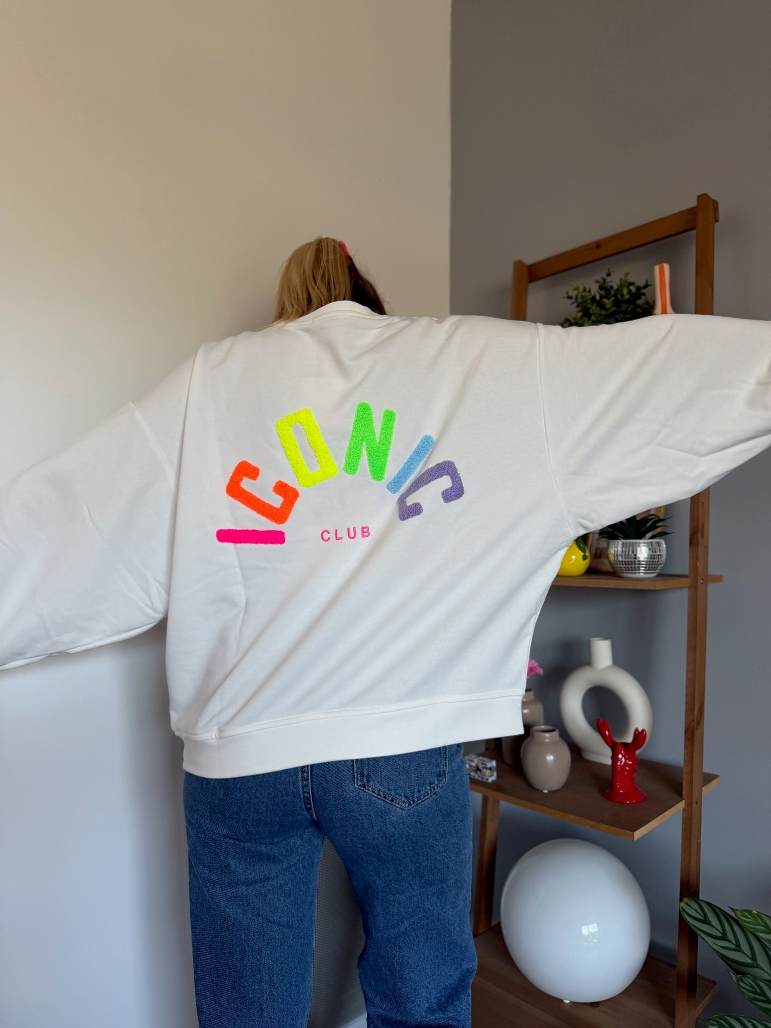 Sweat ICONIC Blanc + Multicolore
