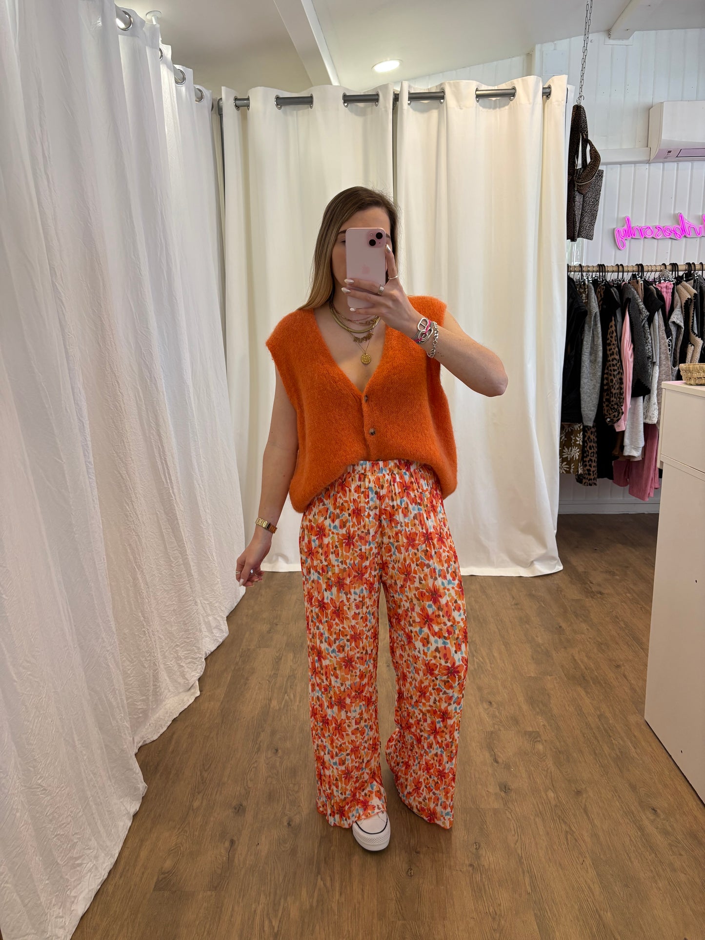 8 - Pantalon plissé BILI Orange