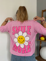 T-shirt SMILE MORE Rose •
