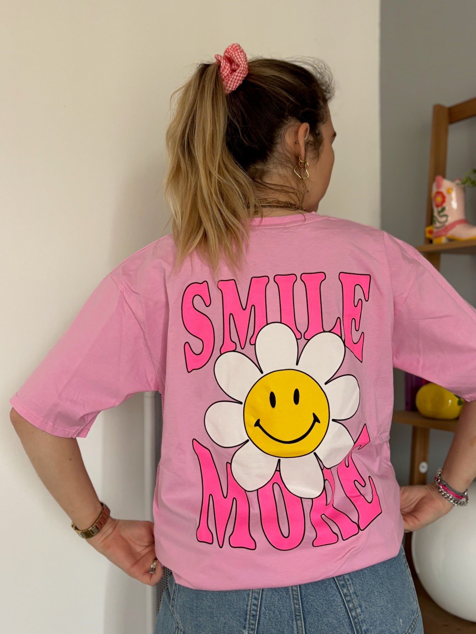 T-shirt SMILE MORE Rose •