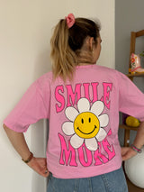 T-shirt SMILE MORE Rose •