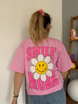 T-shirt SMILE MORE Rose •