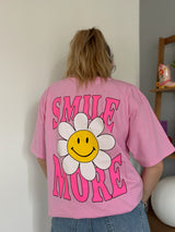 T-shirt SMILE MORE Rose •