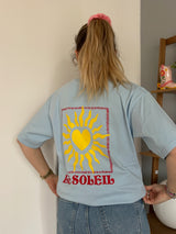 T-shirt SOLEIL CŒUR Bleu ciel •