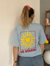 T-shirt SOLEIL CŒUR Bleu ciel •