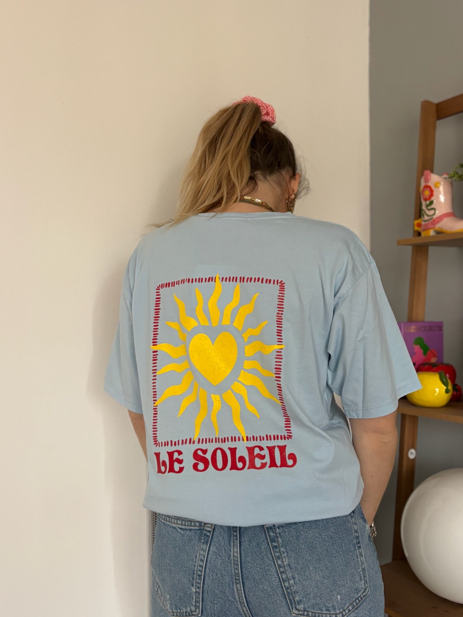 T-shirt SOLEIL CŒUR Bleu ciel •