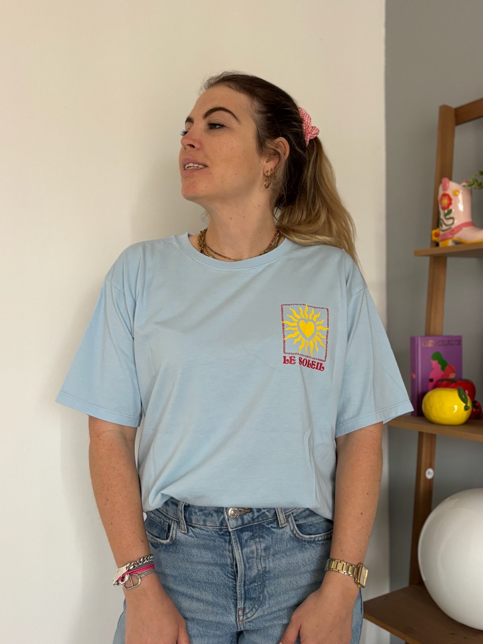 T-shirt SOLEIL CŒUR Bleu ciel •