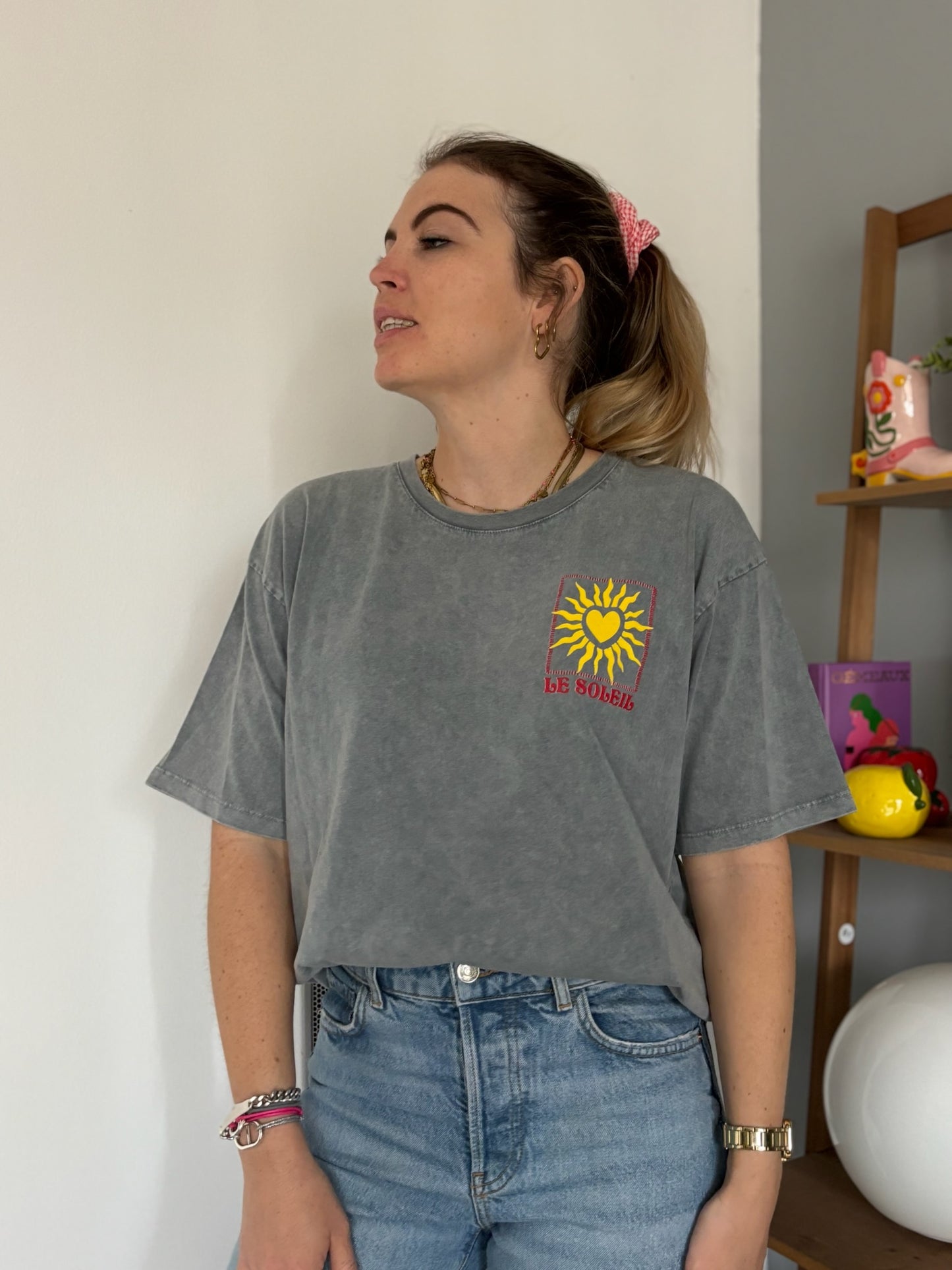 T-shirt SOLEIL CŒUR Gris