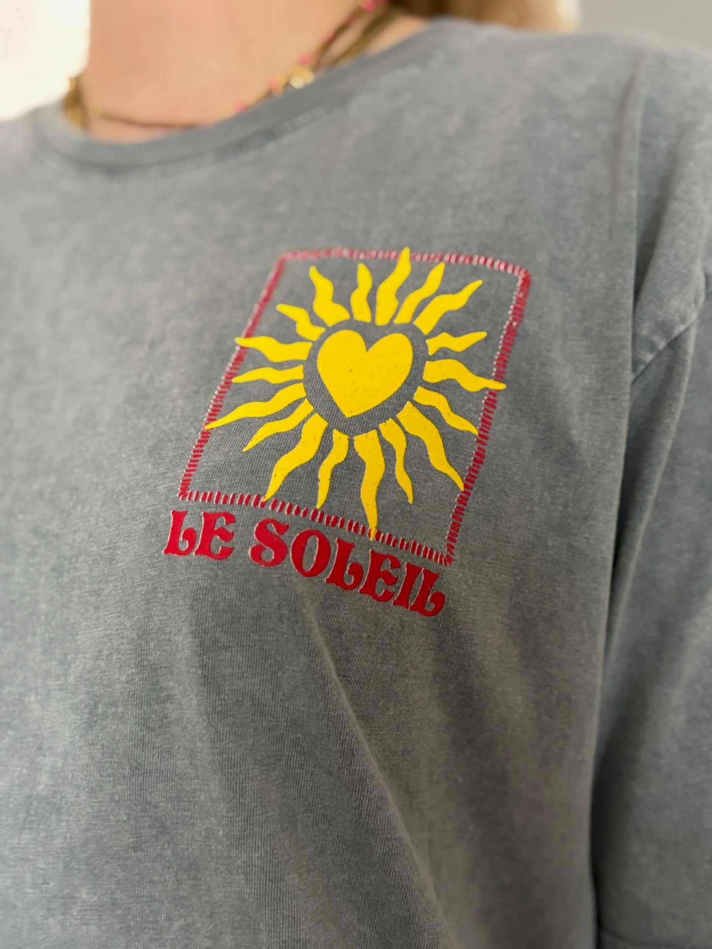 T-shirt SOLEIL CŒUR Gris