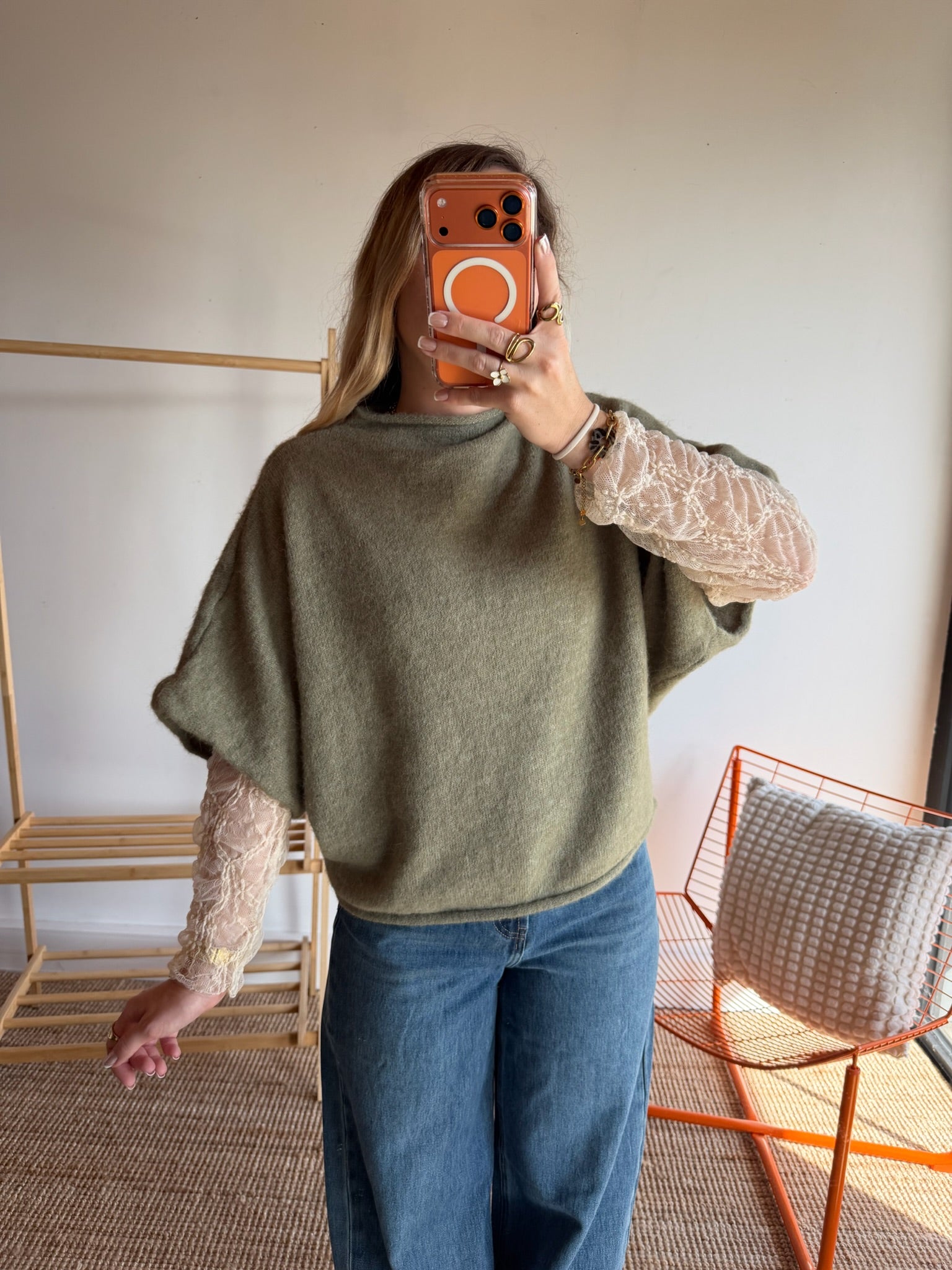 Pull sans manches LÉON - Kaki