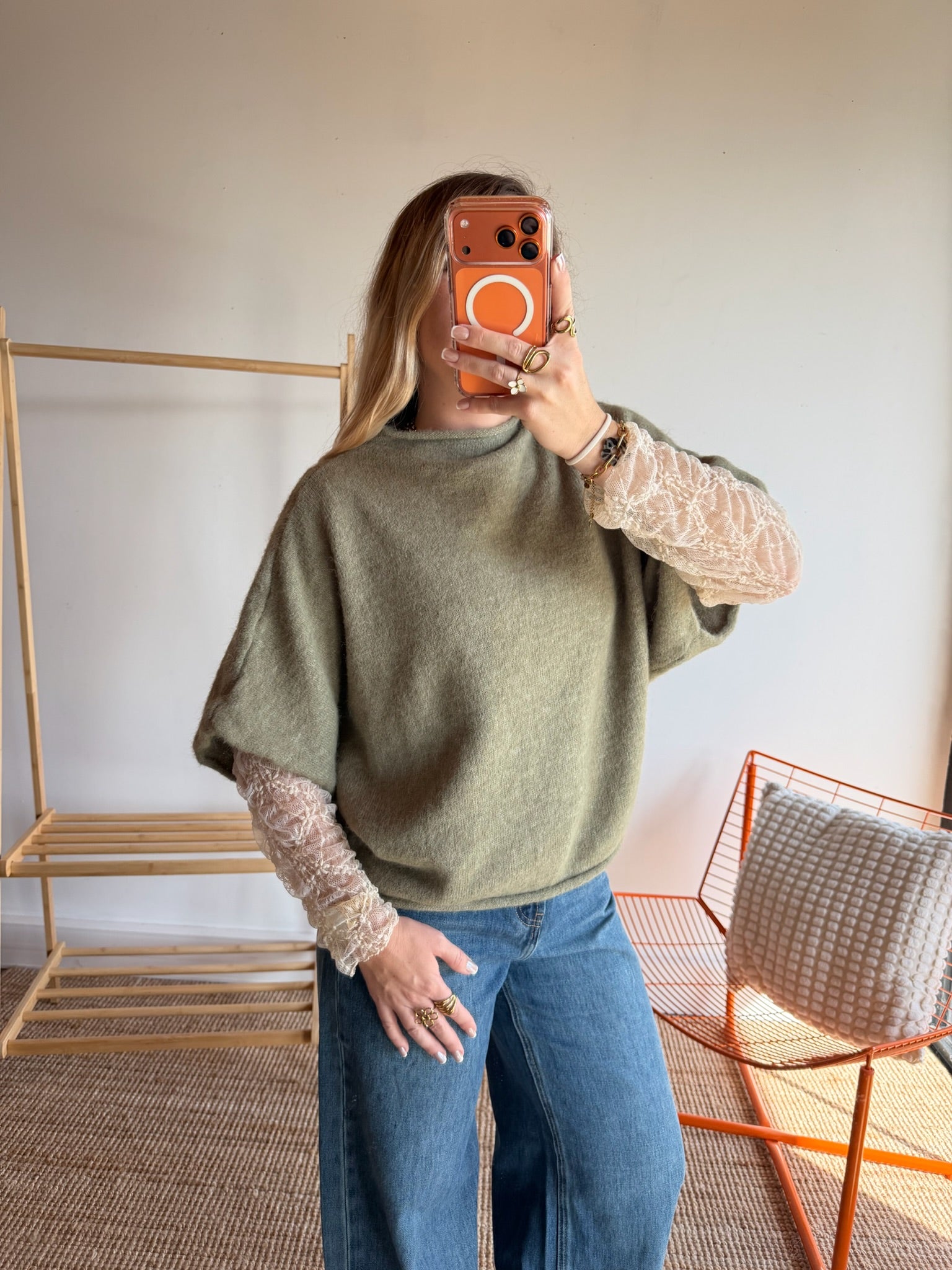 Pull sans manches LÉON - Kaki