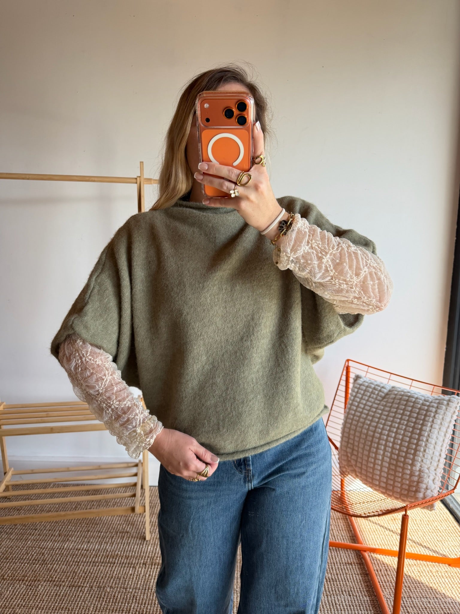 Pull sans manches LÉON - Kaki