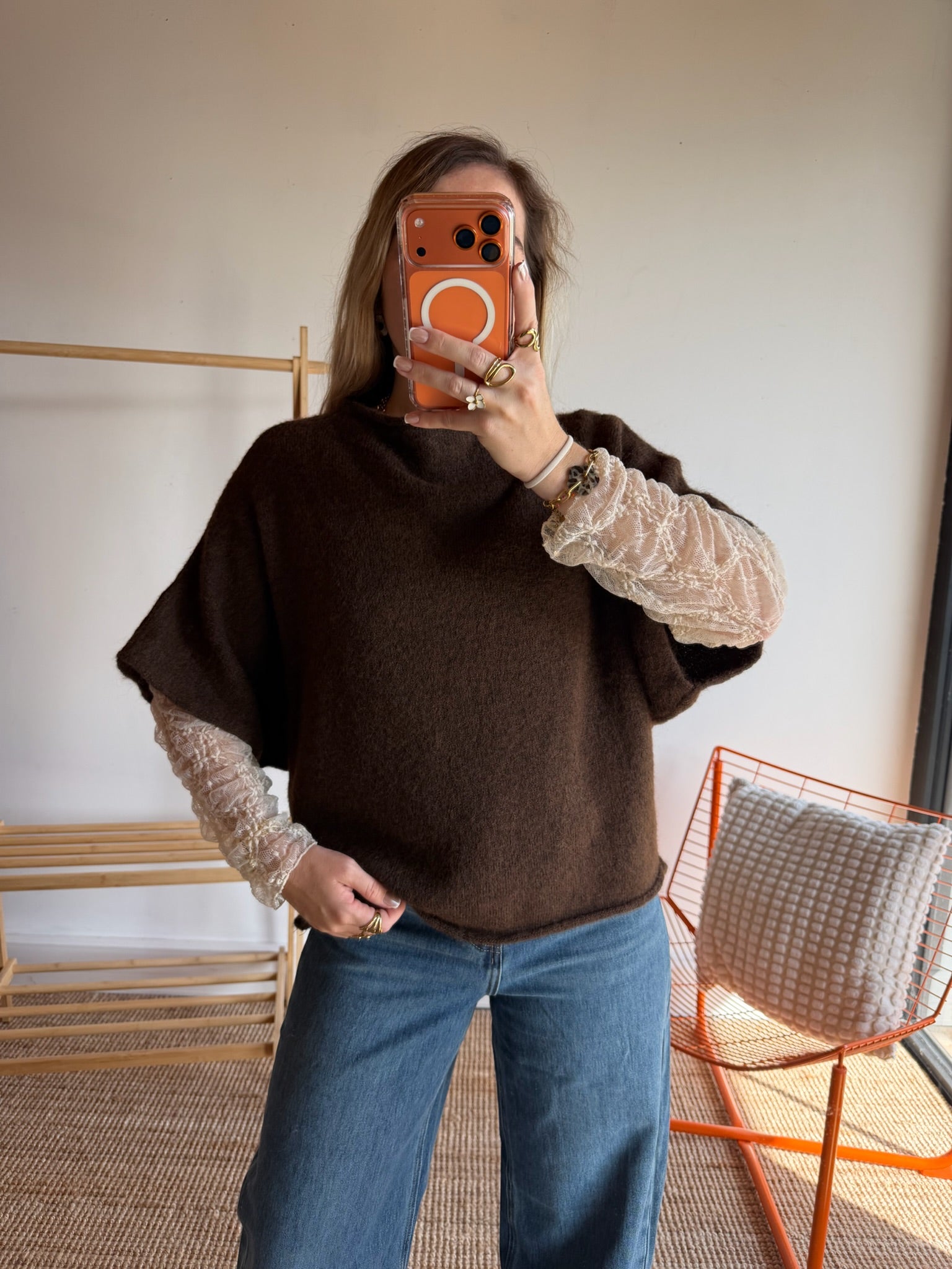 Pull sans manches LÉON - Chocolat