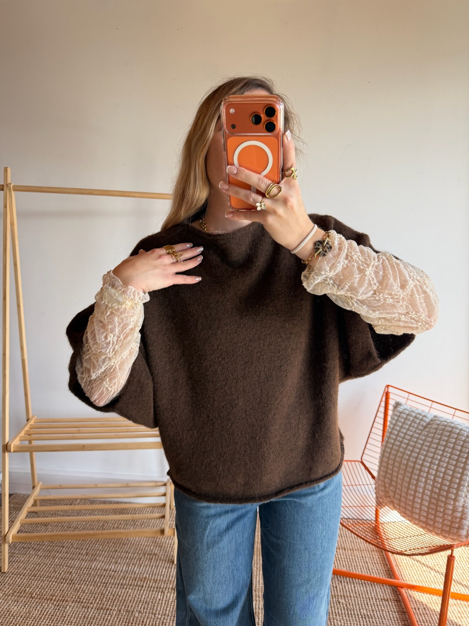 Pull sans manches LÉON - Chocolat