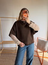 Pull sans manches LÉON - Chocolat