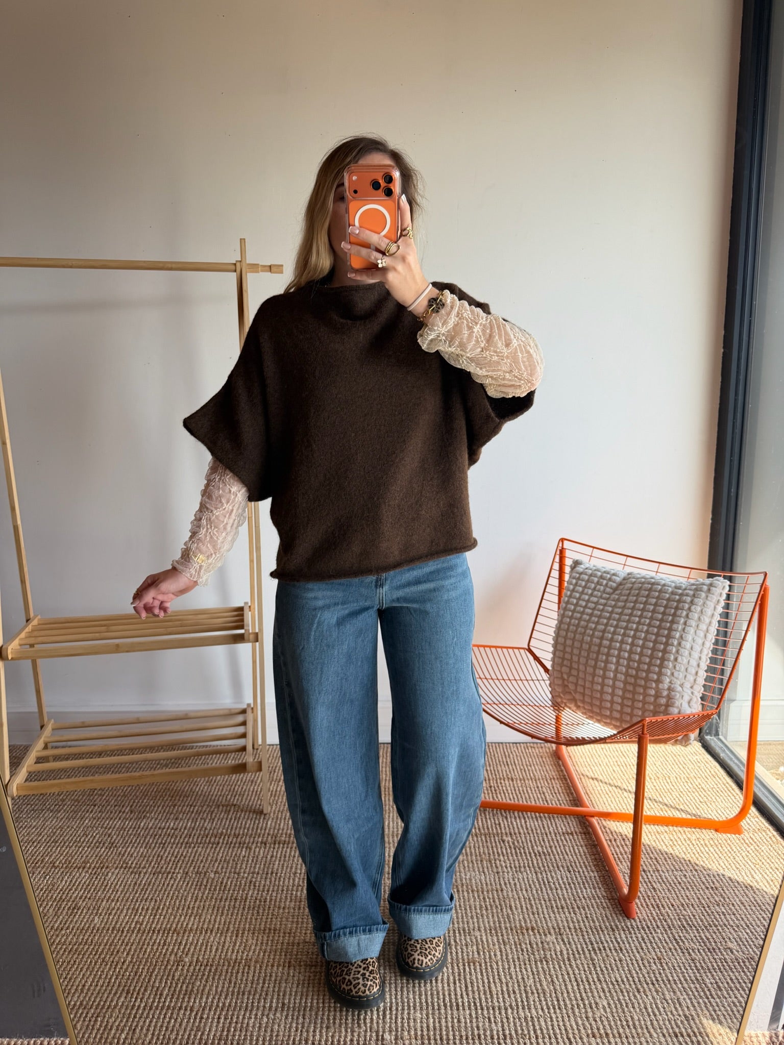 Pull sans manches LÉON - Chocolat