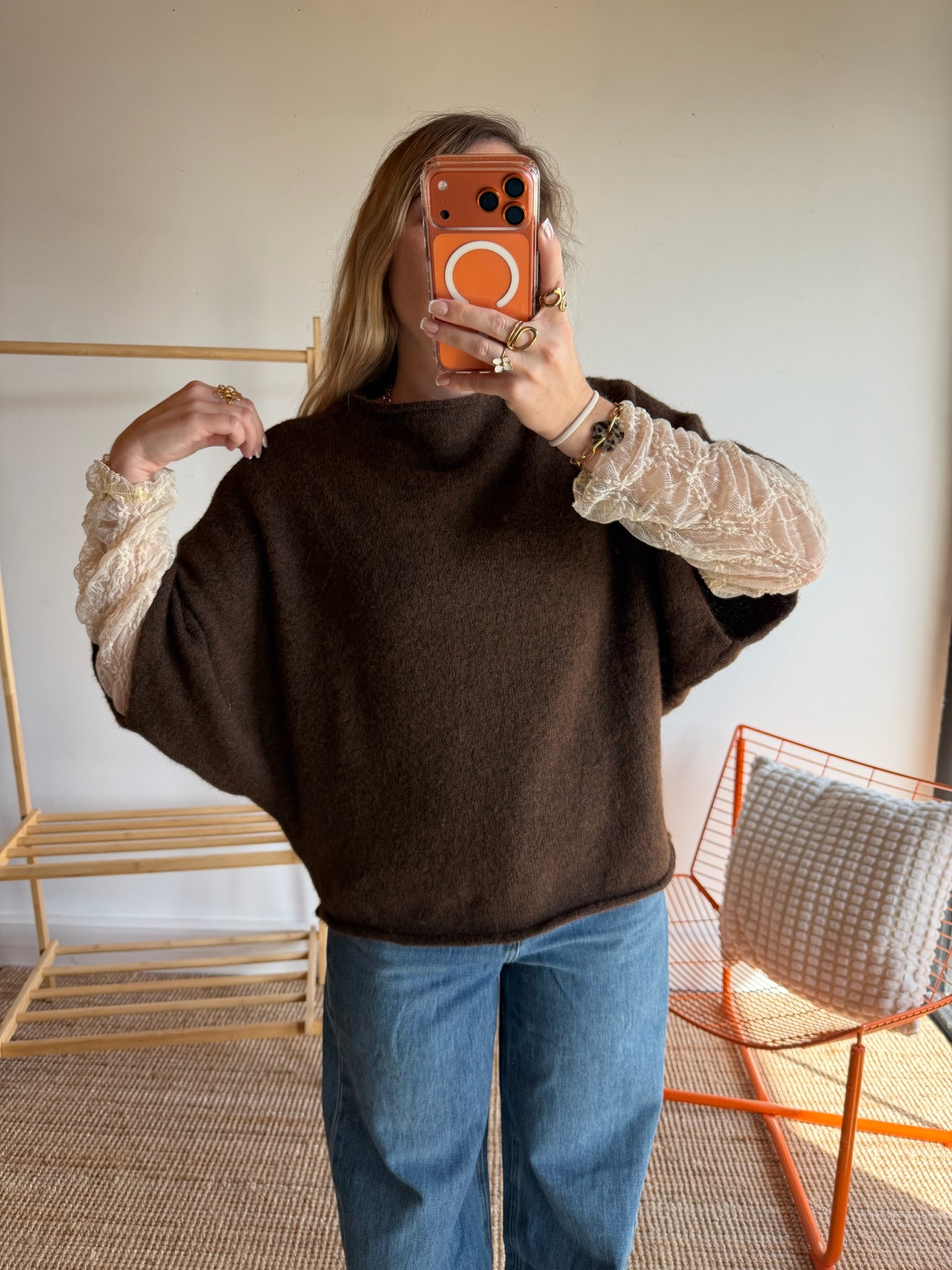 Pull sans manches LÉON - Chocolat