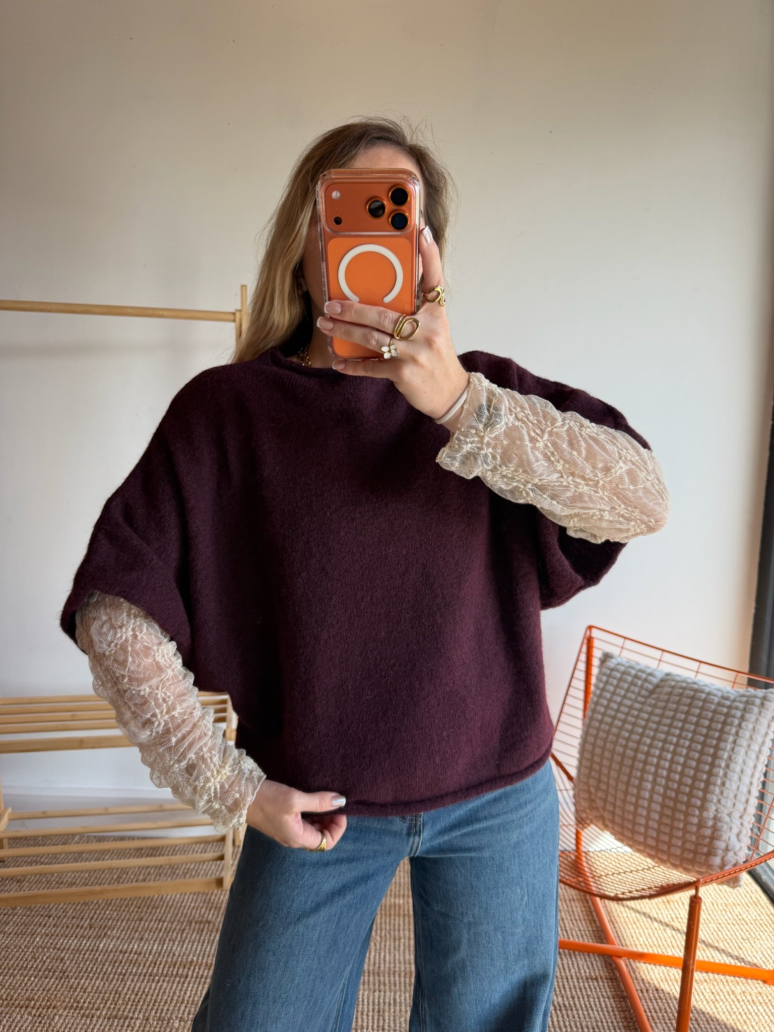 Pull sans manches LÉON - Prune