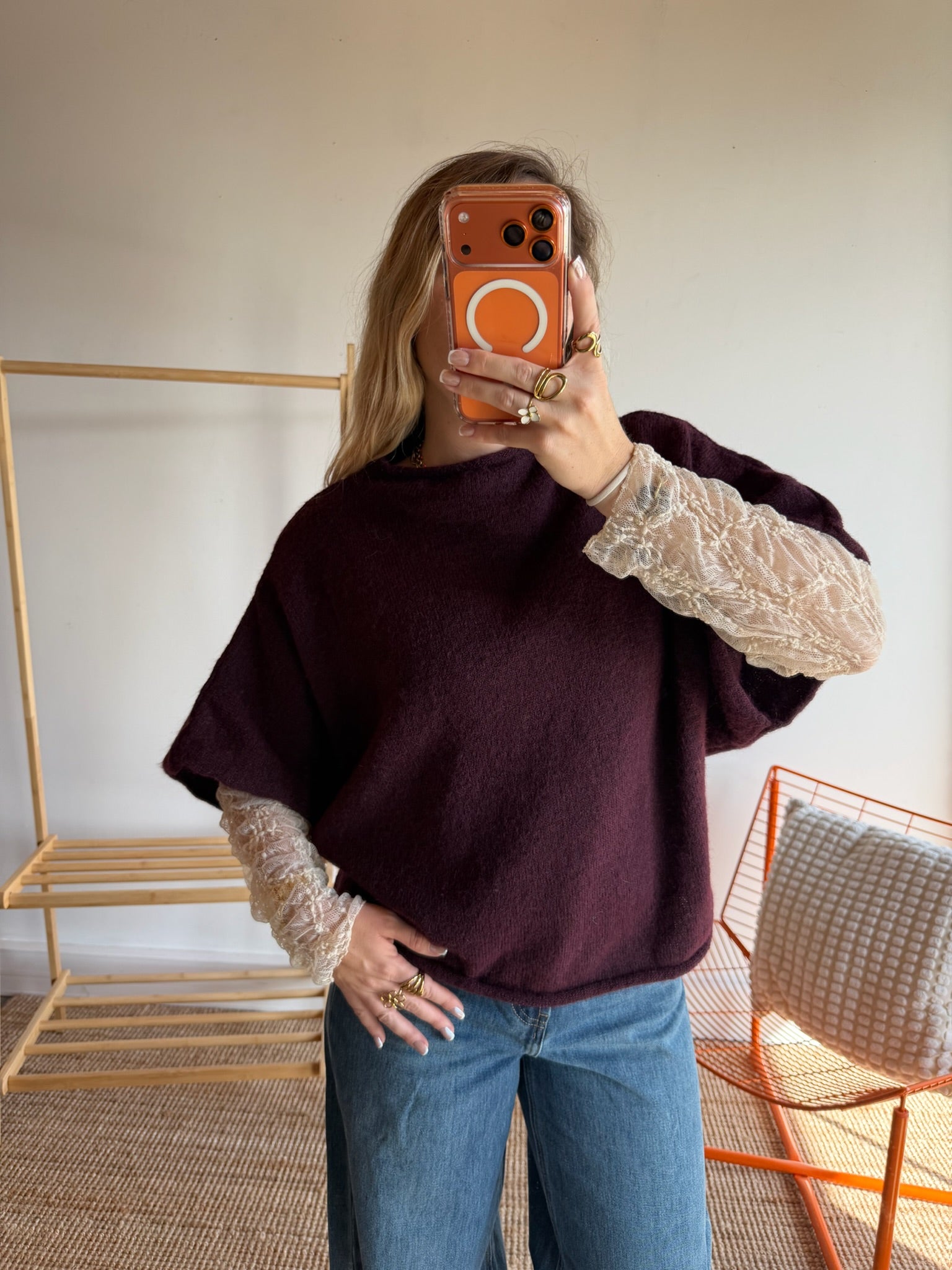 Pull sans manches LÉON - Prune
