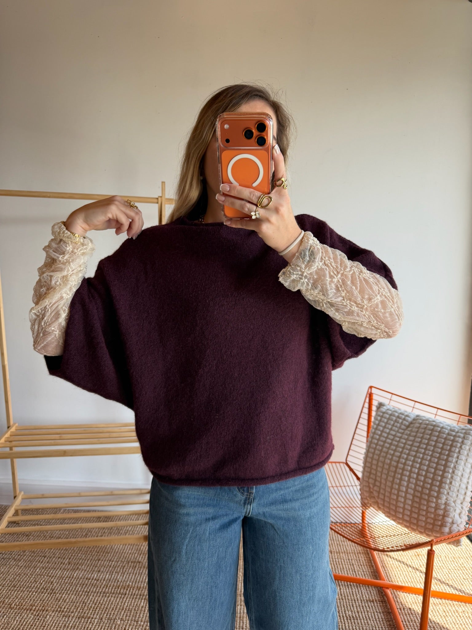 Pull sans manches LÉON - Prune
