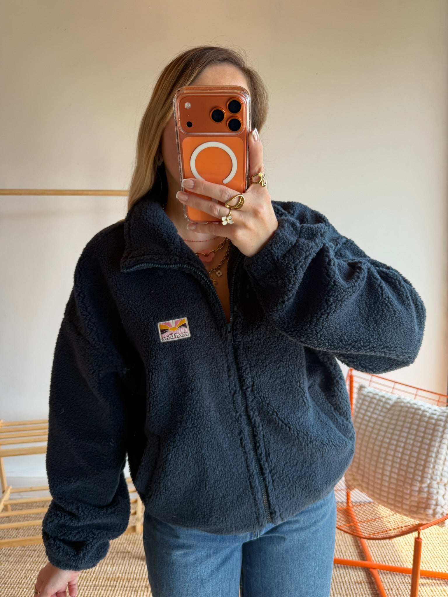 Veste moumoute AVA Bleu marine