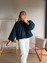 Blouse CARLA manches longues Bleu marine