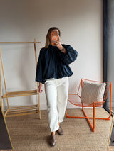 Blouse CARLA manches longues Bleu marine
