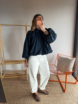 Blouse CARLA manches longues Bleu marine