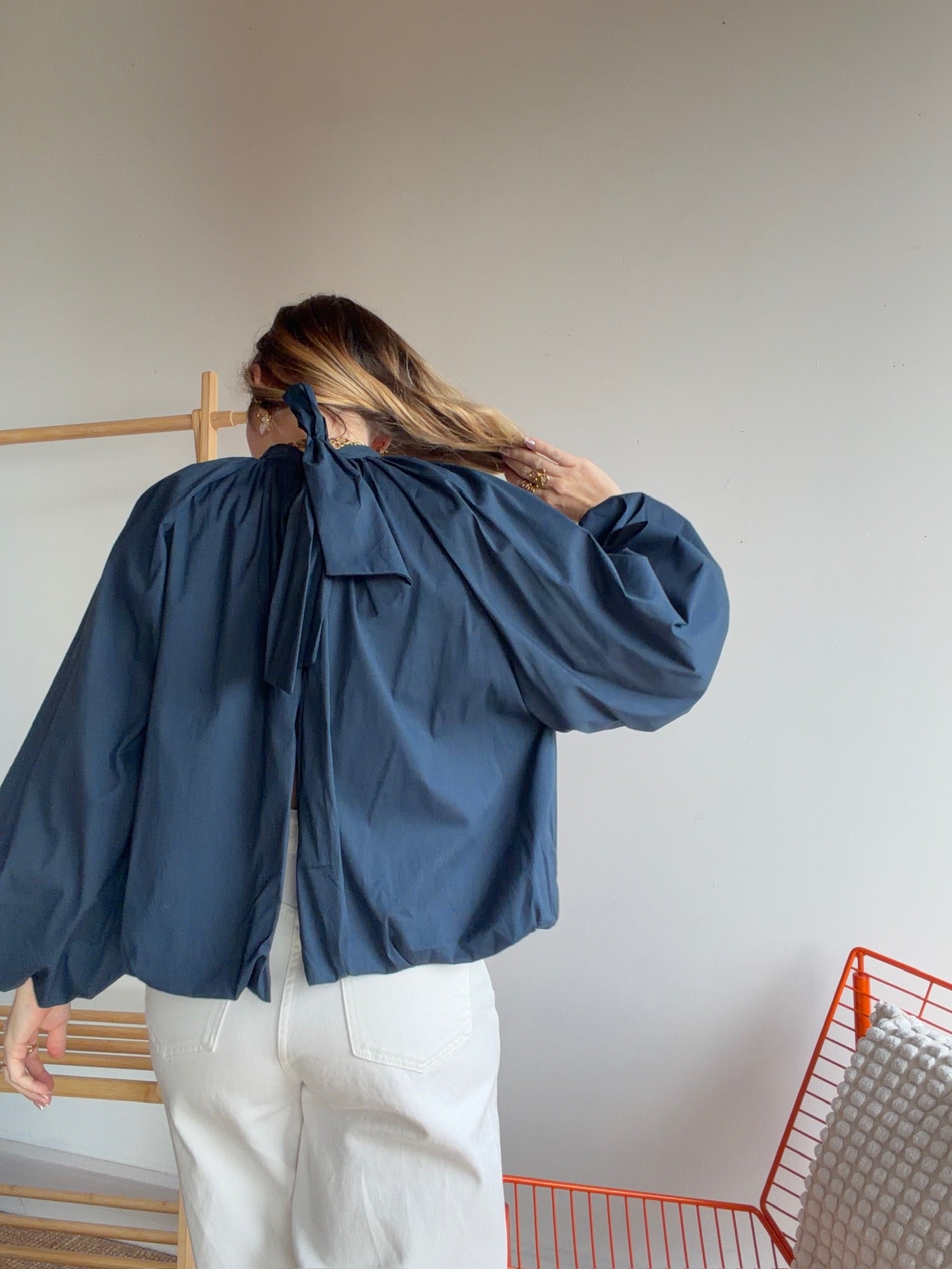 Blouse CARLA manches longues Bleu marine