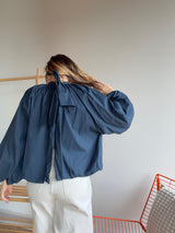Blouse CARLA manches longues Bleu marine