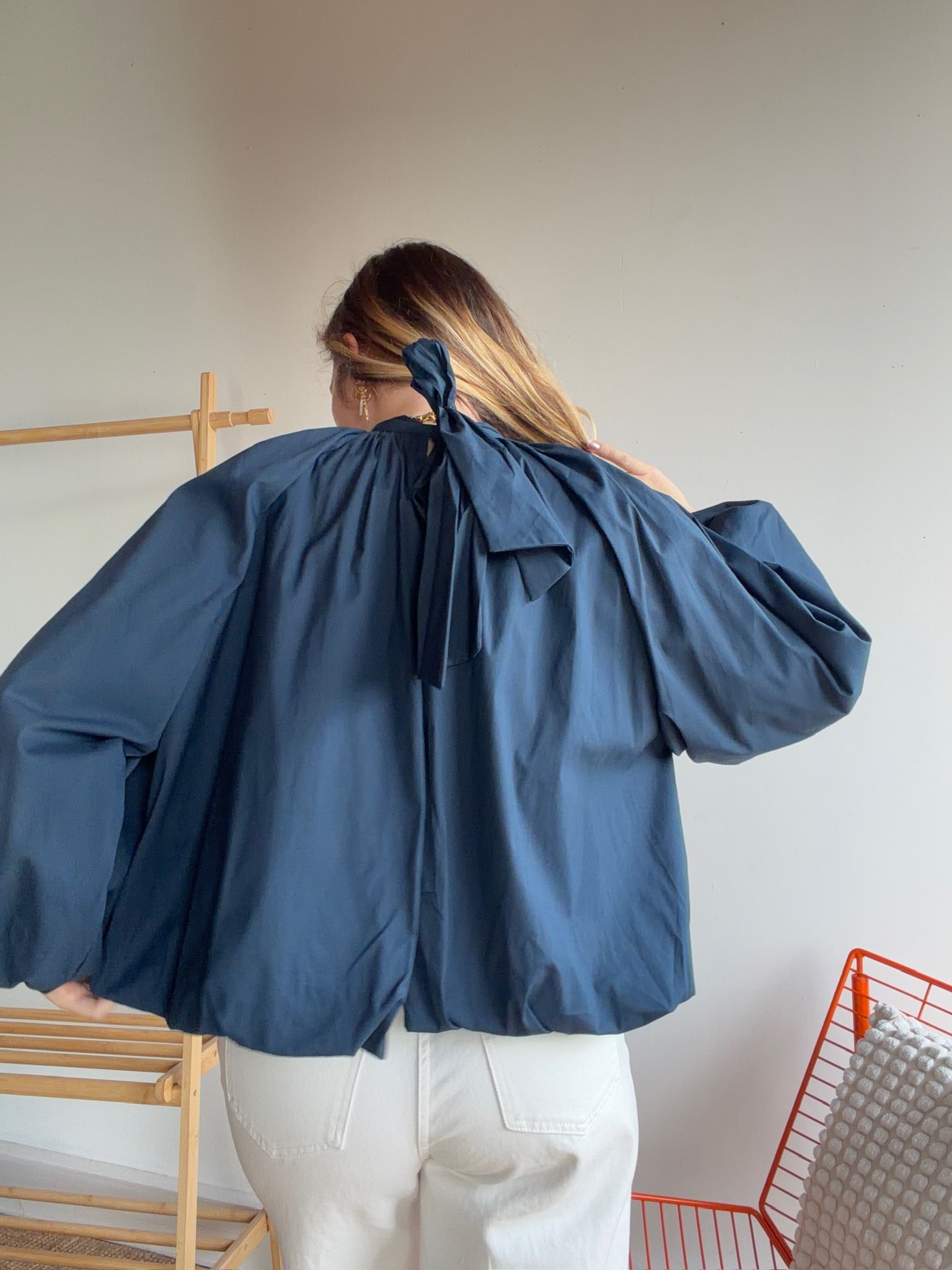 Blouse CARLA manches longues Bleu marine