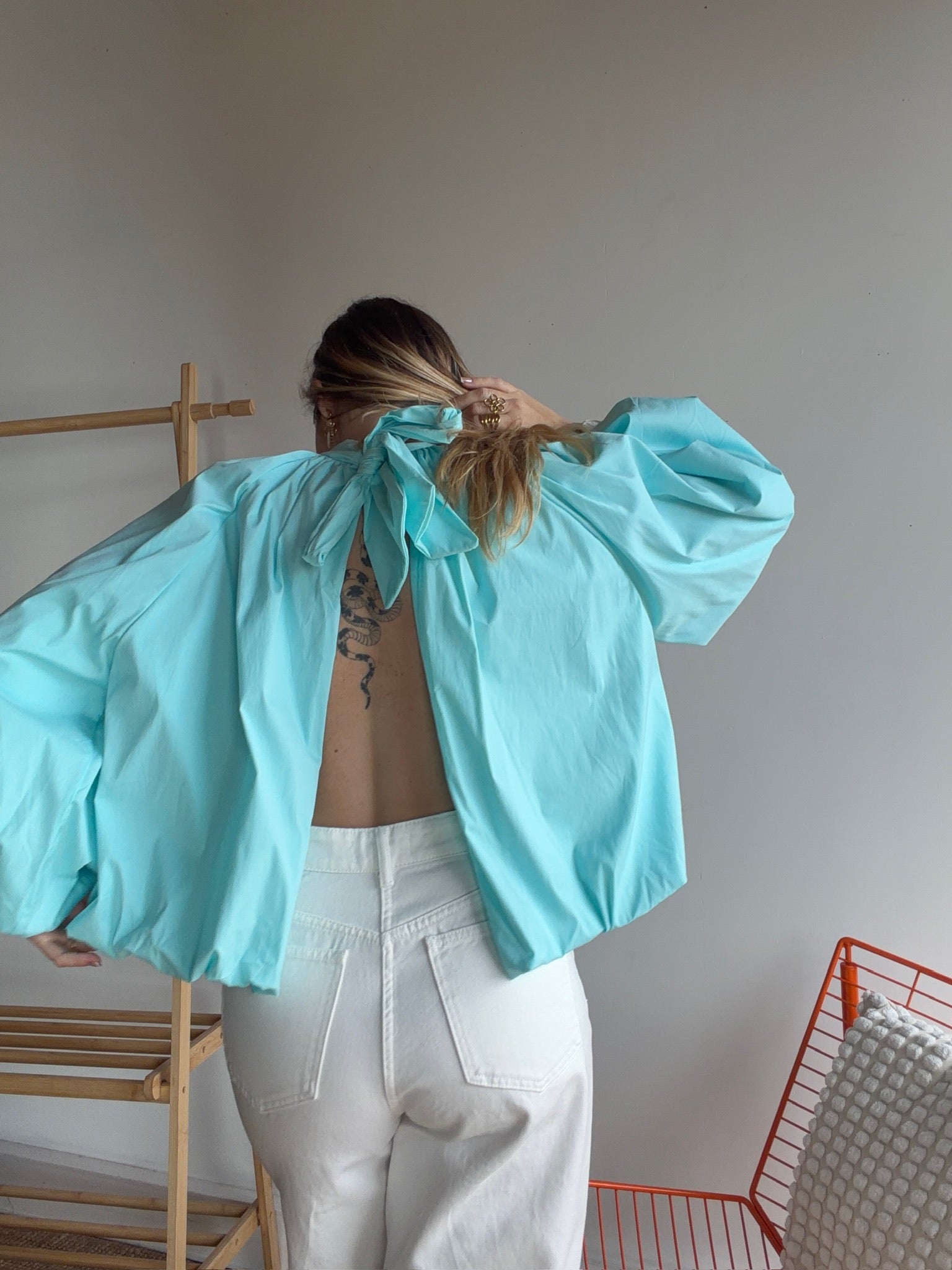 Blouse CARLA manches longues Turquoise